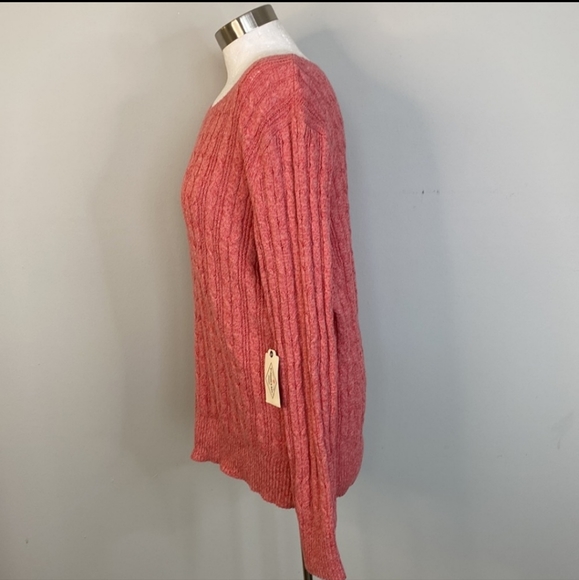 St. Johns Bay Cable Knit Red White Sweater XXL - Picture 8 of 11